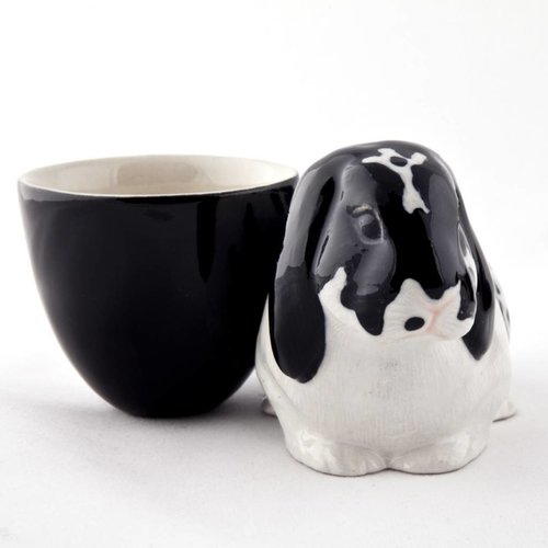 Quail Ceramics Quail Lop Eared Rabbit Egg Cup (Black & White) Quail Ceramics Quail Lop Eared Rabbit Egg Cup (Black & White)