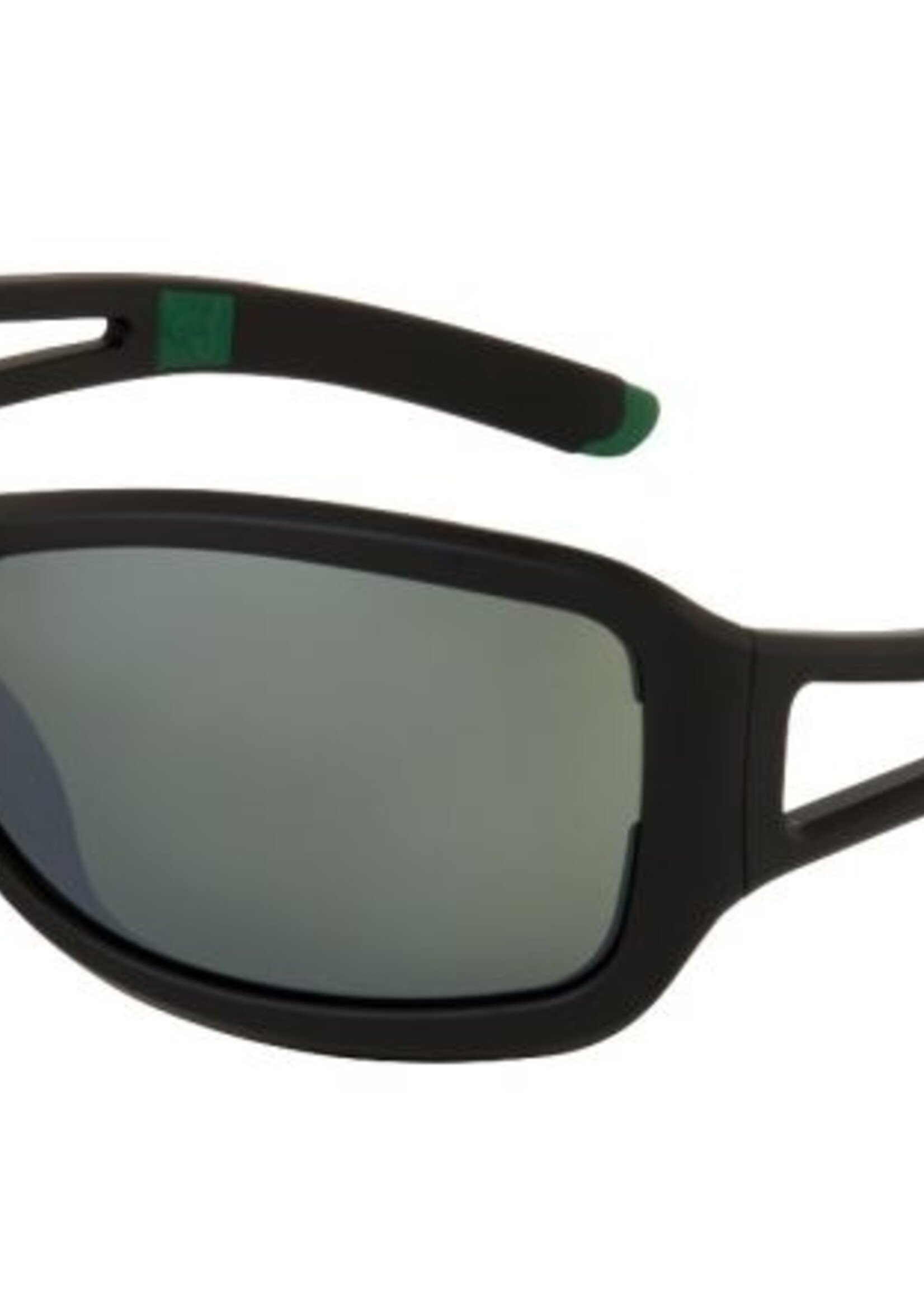 Lunettes Ryders Carnaby - Noir mat / vert ( lentilles vert / reflet argent )