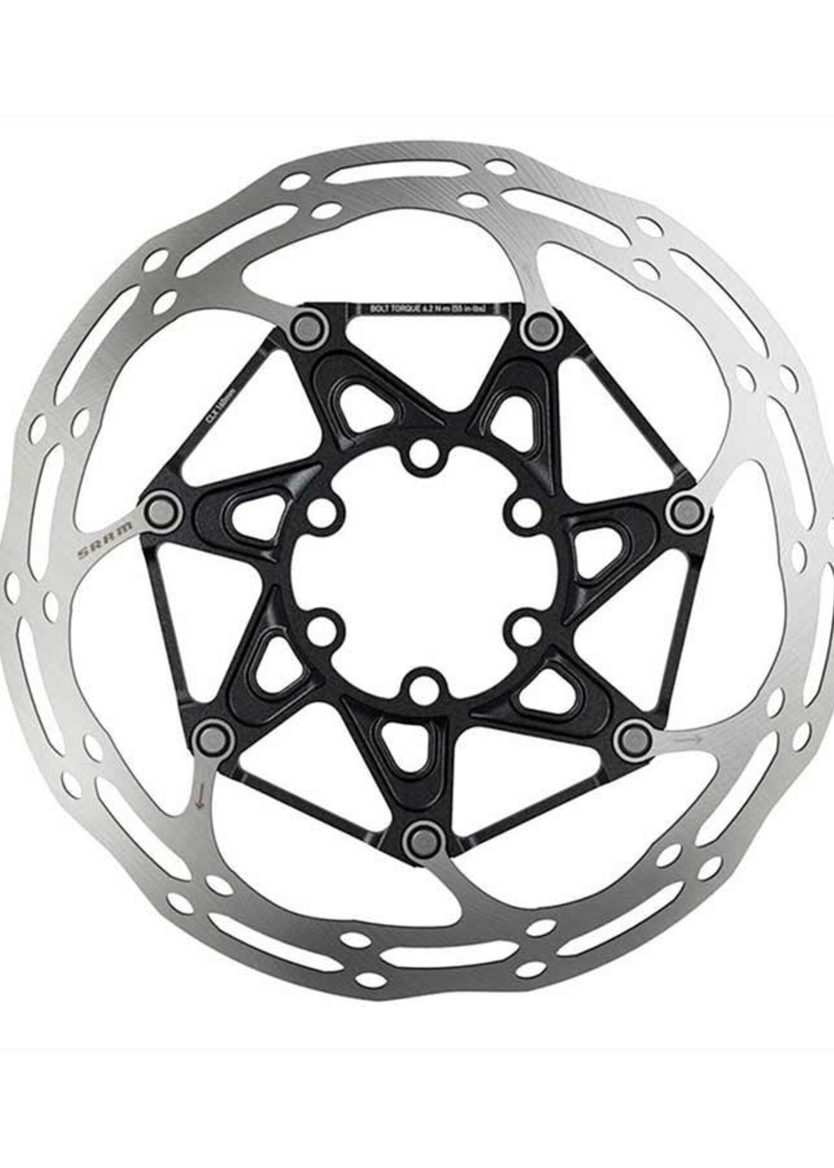 Rotor Sram / Avid Centerline X ''rounded'' 6 boulons 180mm ( 7po ) - 2 pieces / centre noir