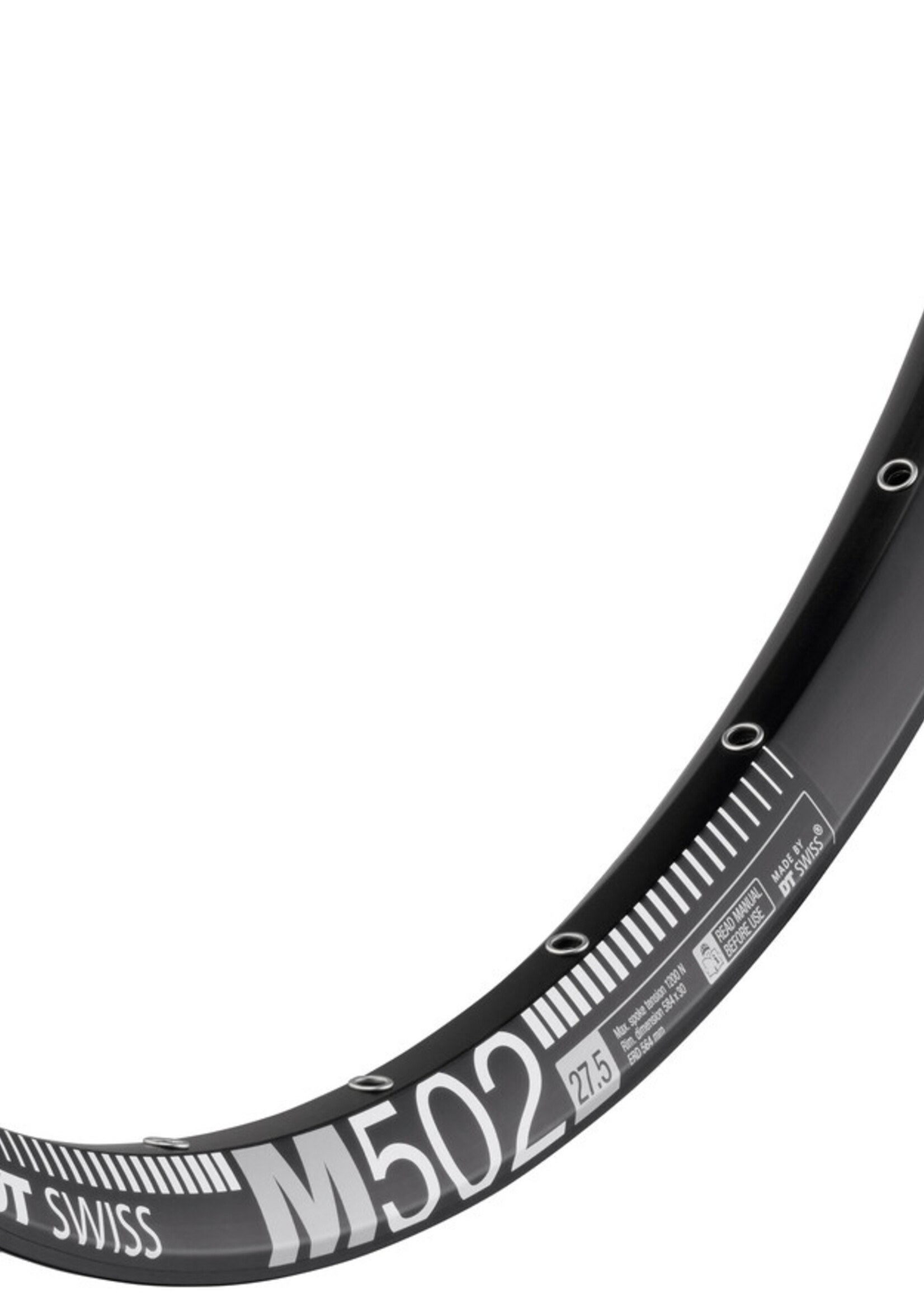 Jante 27.5 po DT Swiss M 502 disque largeur 30mm - 32 trous - Noir