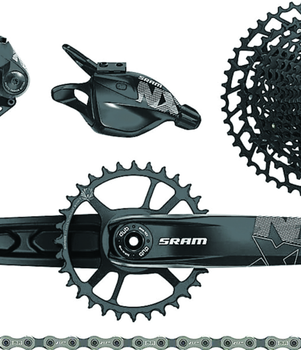 12-speed SRAM NX Eagle drivetrain with DUB Boost crankset / 170mm