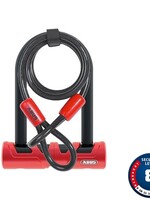 Abus Ultimate 420 Mini U-lock  + Cable, 140mmx80mm - Red