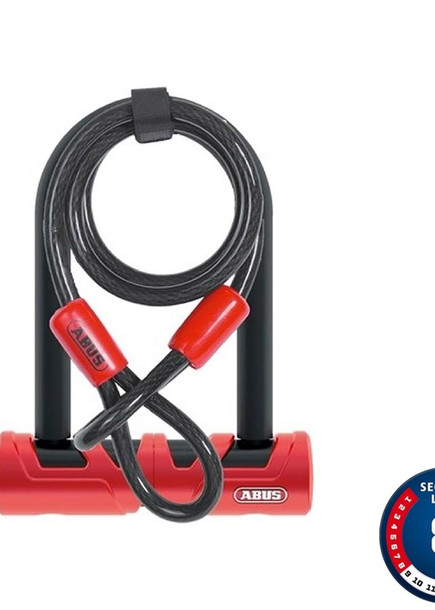 Abus Ultimate 420 Mini U-lock  + Cable, 140mmx80mm - Red