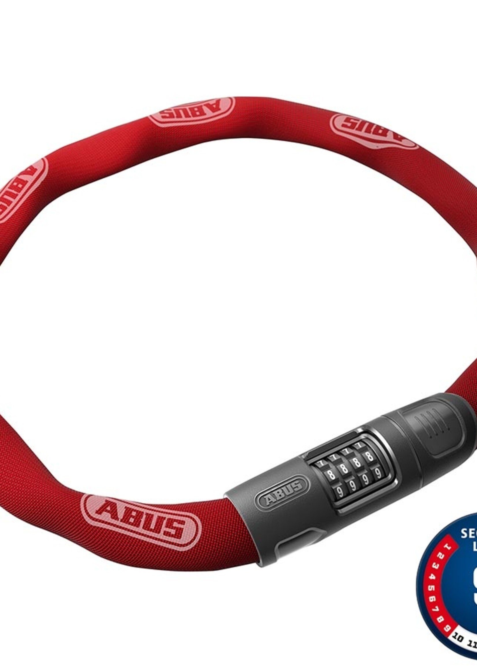 Abus 8808C Chain lock ( Combination ) 8mm x 85cm - Red