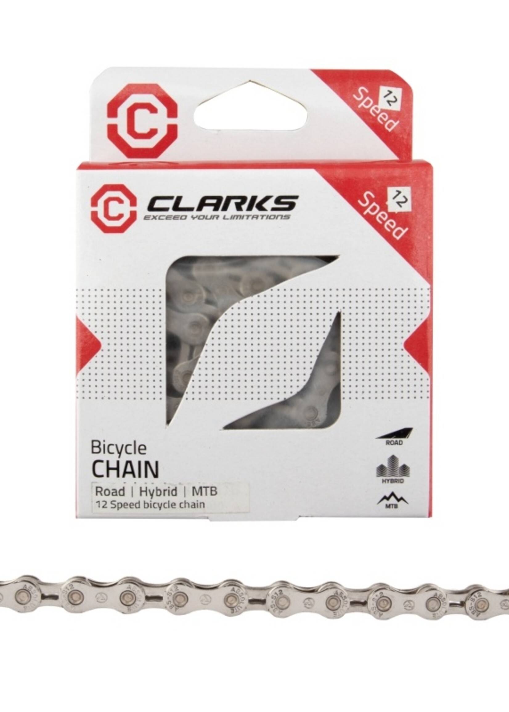 Chaine Clarks auto-lubrifiante 12 vt. - Argent