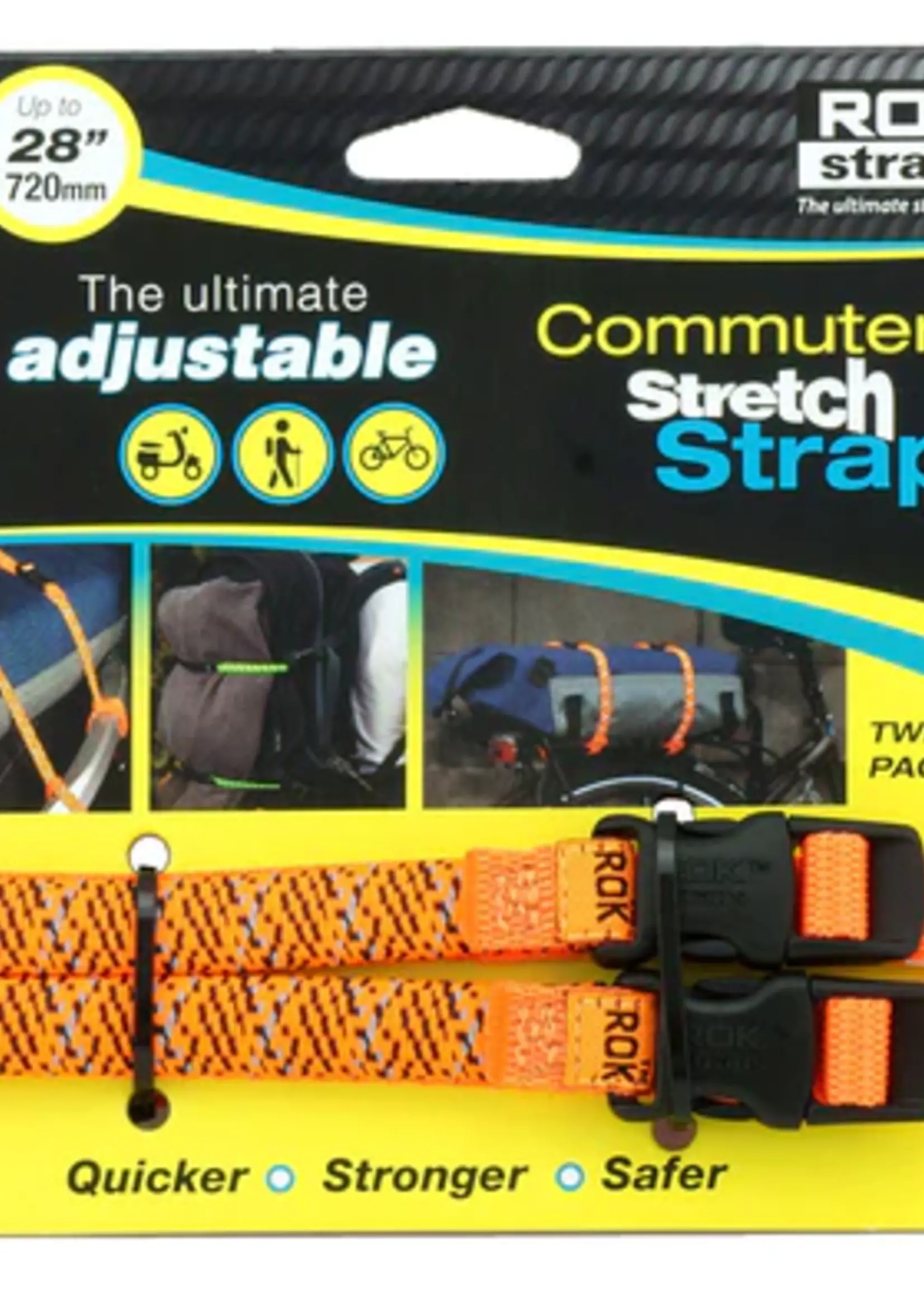 Courroies d'attache Rokstrap Commuter Strap 28" - Vert ou Orange reflechissant