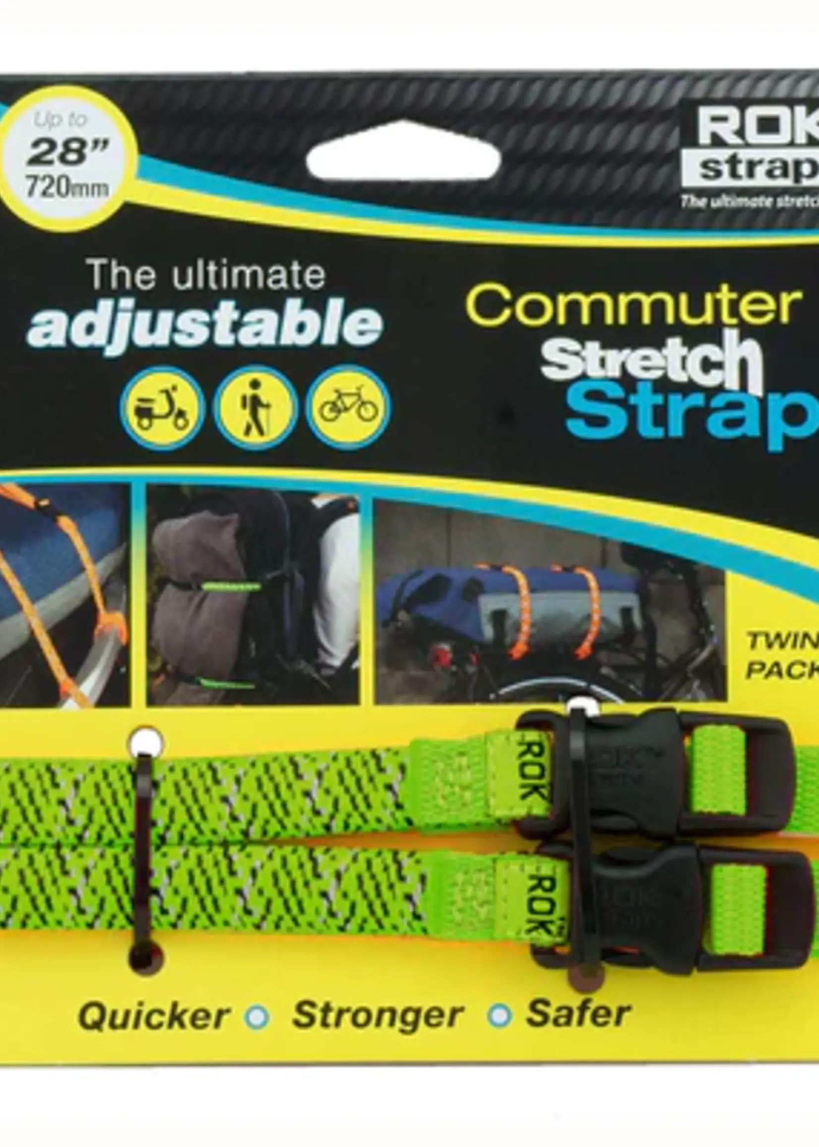 Courroies d'attache Rokstrap Commuter Strap 28" - Vert ou Orange reflechissant