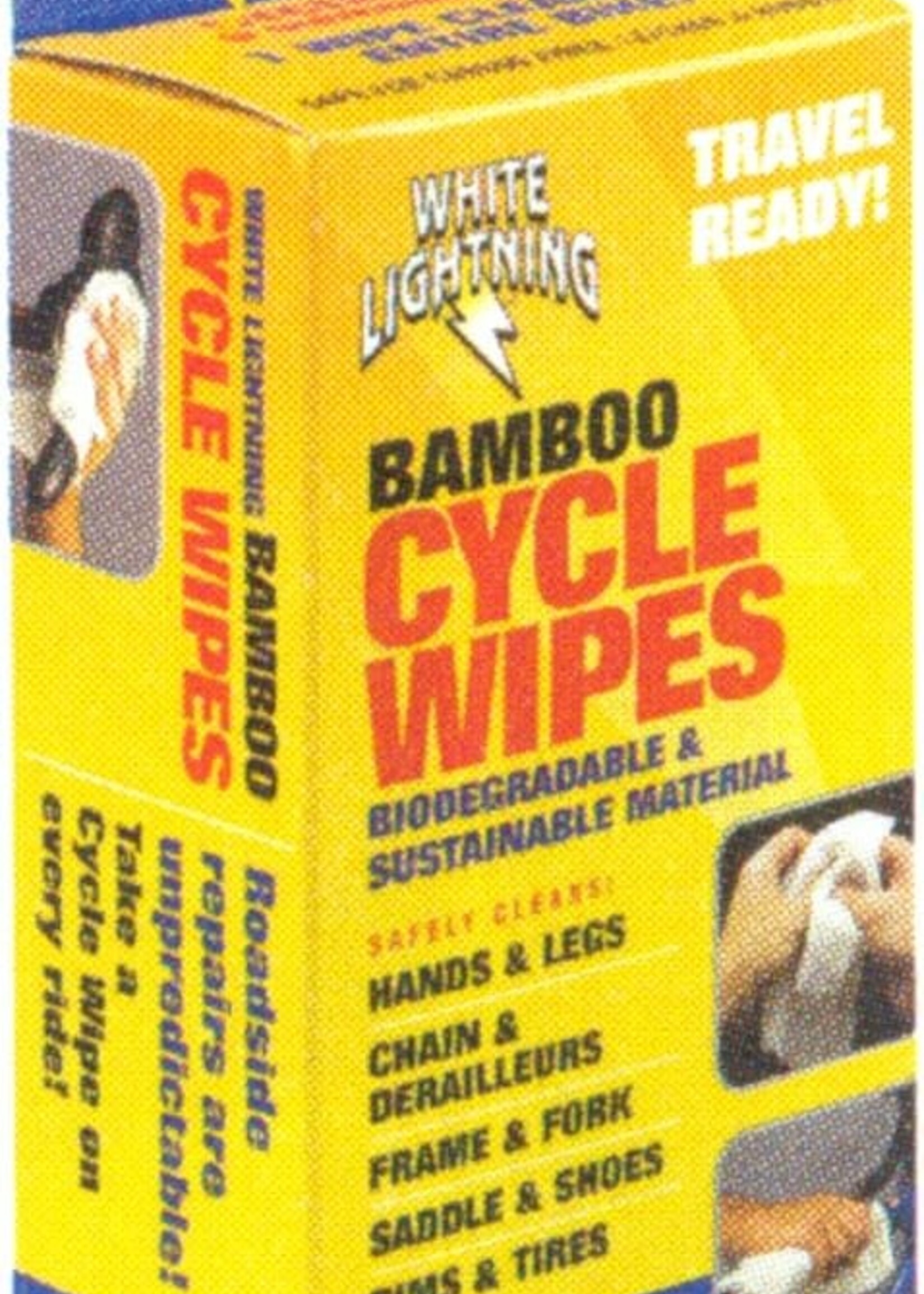 Serviette à mains pour mécanicien White Lightning Bamboo Cycle Wipes ( emb de 6 serviettes )