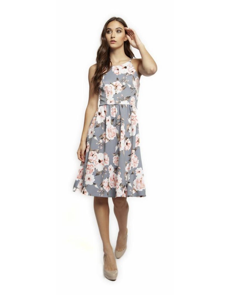 dusty blue casual dress