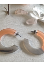 PIKA & BEAR MOD ACETATE HOOP EARRINGS - 4cm