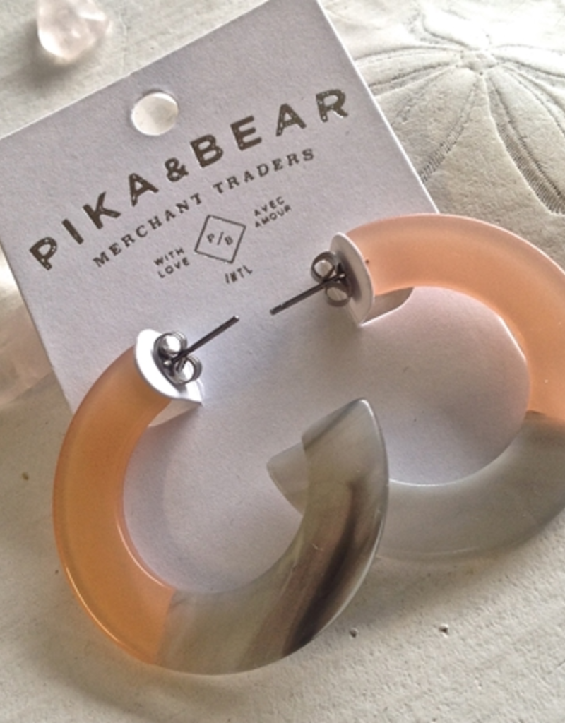 PIKA & BEAR MOD ACETATE HOOP EARRINGS - 4cm