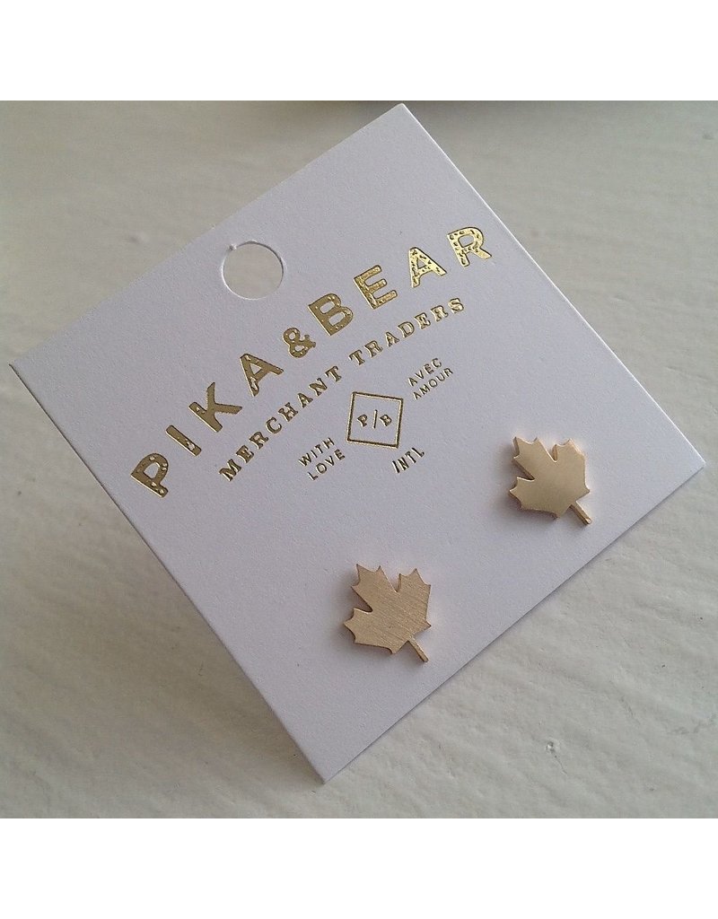 PIKA & BEAR MAPLE LEAF STUD