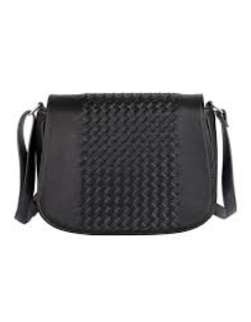 black crossbody saddle bag