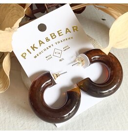 PIKA & BEAR JEAN 3.5cm  ACETATE HOOP EARRINGS
