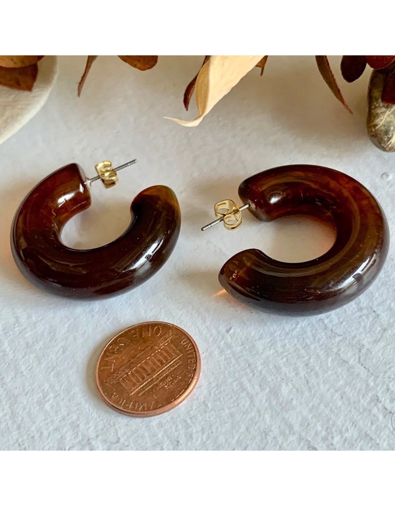 JEAN 3.5cm  ACETATE HOOP EARRINGS