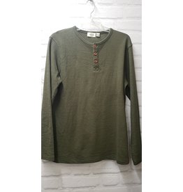 HEDGE MENS RIBBED L/S HENLEY TOP