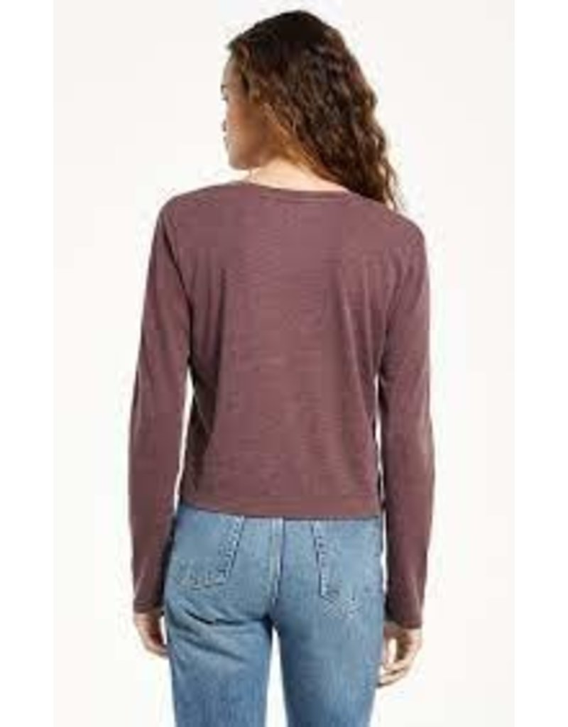 Z SUPPLY L/S CROP SKIMMER POCKET TEE