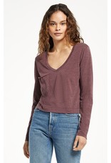 Z SUPPLY L/S CROP SKIMMER POCKET TEE