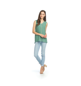 LAYERED FAUX BUTTON FRONT TANK