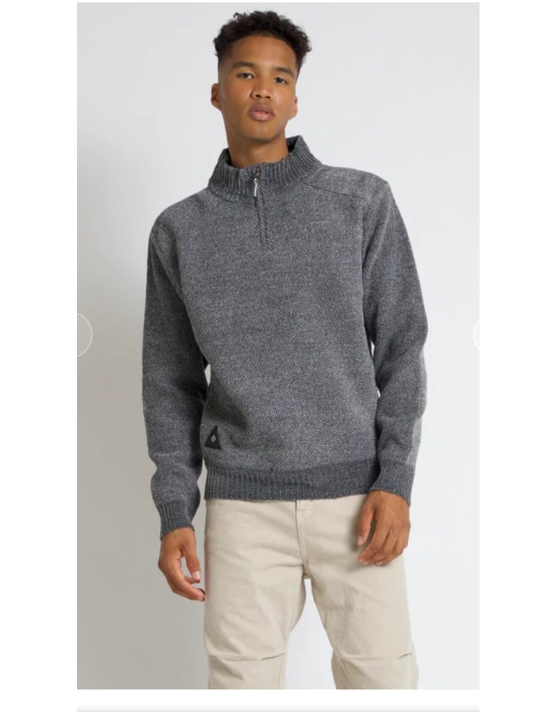 MENS MOCK ZIP NECK CHENILLE SWEATER 