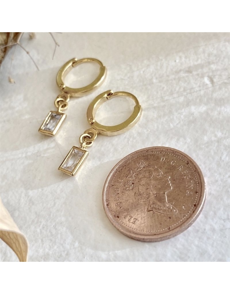PIKA & BEAR CHESHIRE BAGUETTE GEM HOOP EARRING