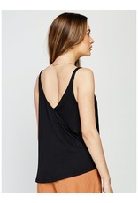 GENTLE FAWN ROBYN DEEP V NECK LOOSE FIT BLACK  TANK TOP