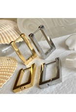 PIKA & BEAR BRUT  RECTANGLE  HOOP EARRINGS