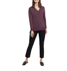 V-NECK HENLEY SWEATER