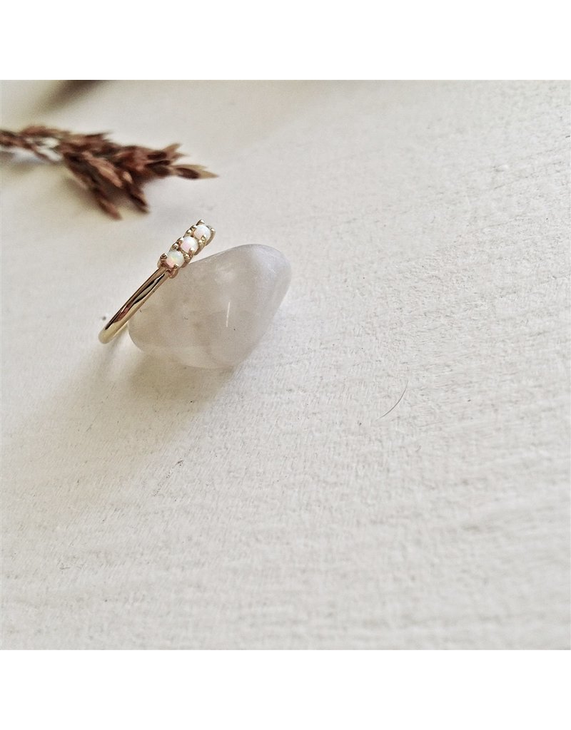 PIKA & BEAR THREE SISTERS VERMEIL OPAL RING