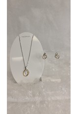 STERLING SILVER TWO TONE CZ NECKLACE