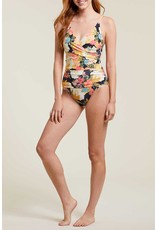 TRIBAL WRAP FRONT ONE PIECE SWIM SUIT