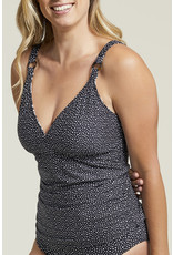 TRIBAL REVERSIBLE TANKINI TOP w/SIDE ROUCHING