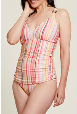 TRIBAL REVERSIBLE TANKINI TOP w/SIDE ROUCHING