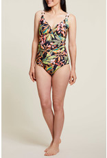 TRIBAL REVERSIBLE TANKINI TOP w/SIDE ROUCHING