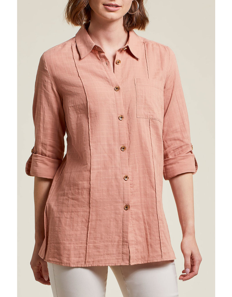 TRIBAL ROLLED L/S TUNIC w/SIDE SLITS