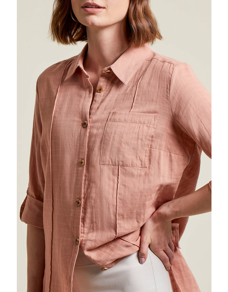 TRIBAL ROLLED L/S TUNIC w/SIDE SLITS