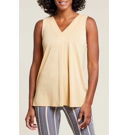 TRIBAL SLVLESS V-NECK TOP w/PLEAT
