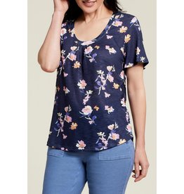 FLUTTER SLEEVE U NECK FLORAL TOP