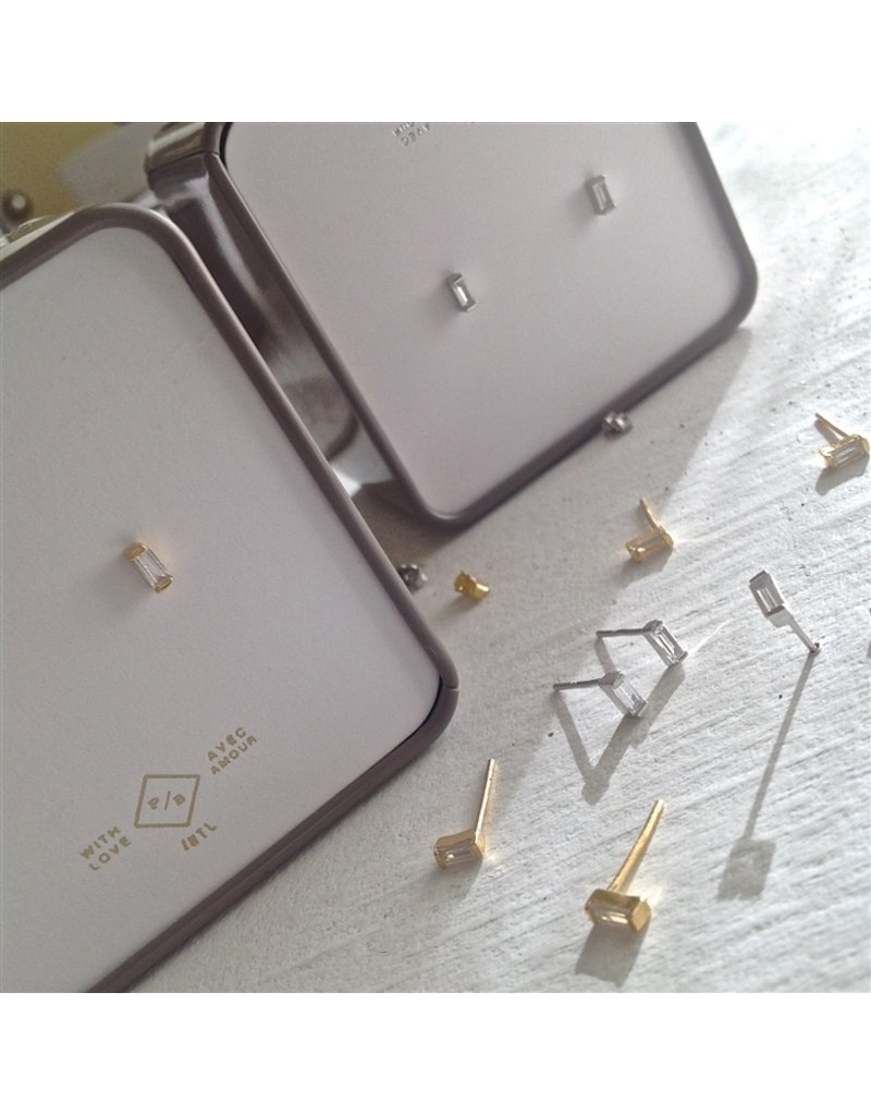 PIKA & BEAR CARROLL BAGUETTE STUD EARRINGS