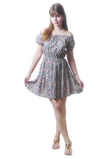 FLORAL PRINT ELASTIC WAIST DRESS