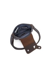 CANVAS SHOULDER BAG w/LEATHER TRIM