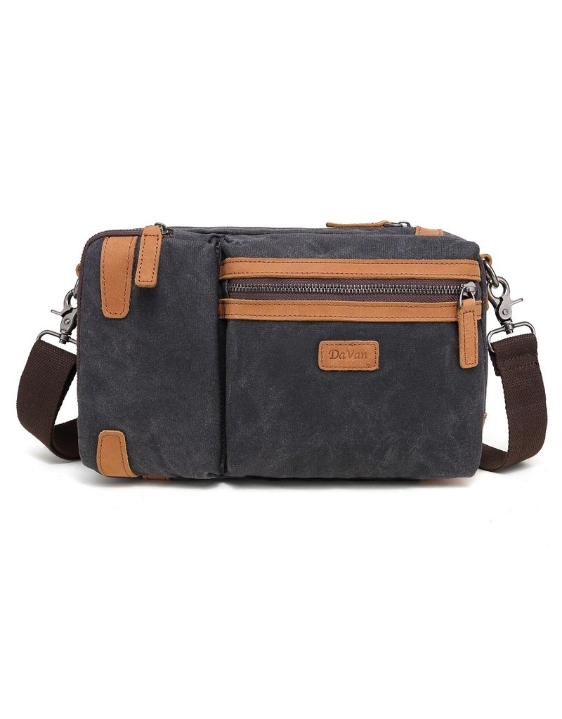 WAXED CANVAS MF BAG w/LEATHER TRIM