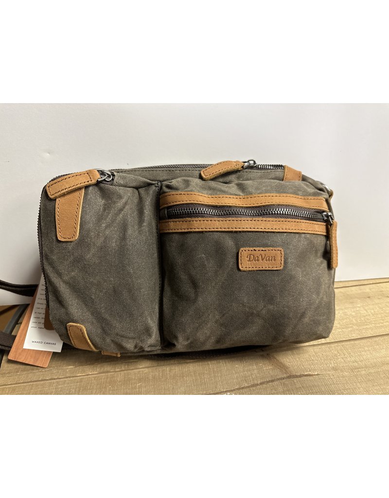 WAXED CANVAS MF BAG w/LEATHER TRIM