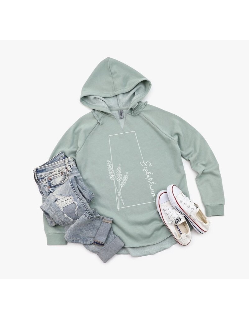 SASK LINE ART PREMIUM SAGE HOODIE