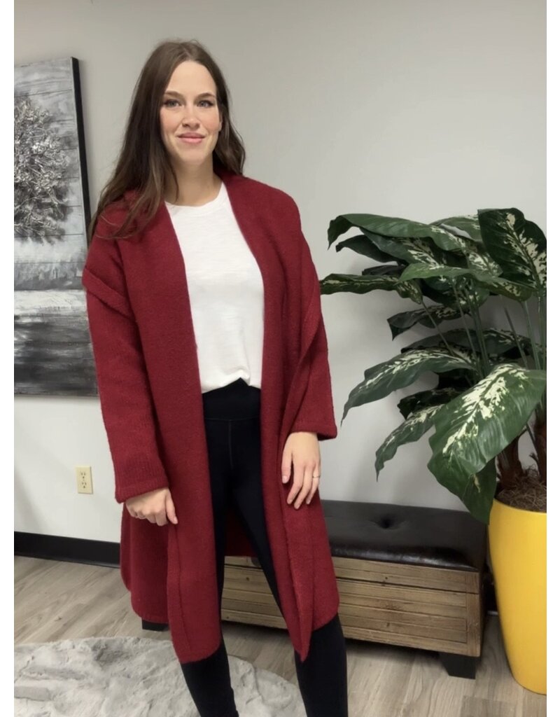 RD STYLE GABBY HOODED RED TWIST  COATIGAN