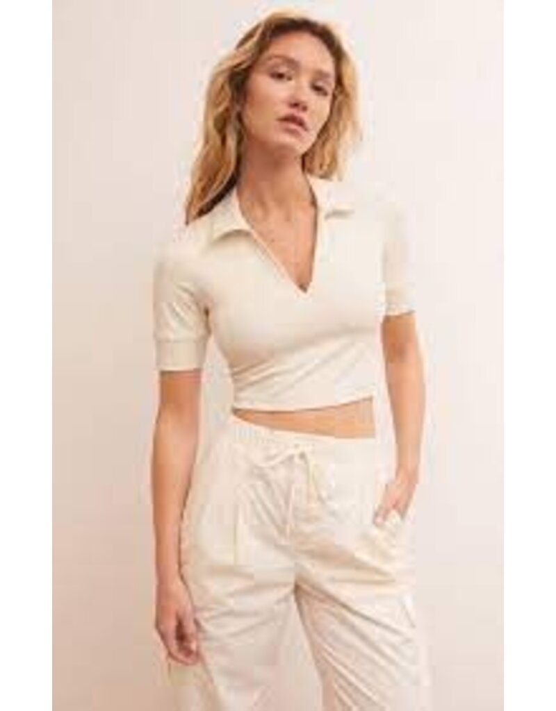 Z SUPPLY DEUCE SANDSTONE  POLO TOP
