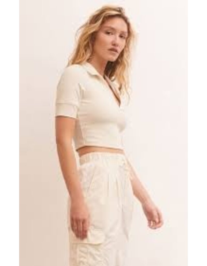 Z SUPPLY DEUCE SANDSTONE  POLO TOP
