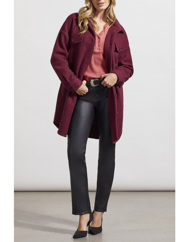 STRETCH BOILED WOOL RED WINE WOOL JACKET