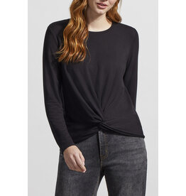 TRIBAL CREW NECK TOP w/FAUX KNOT TIE