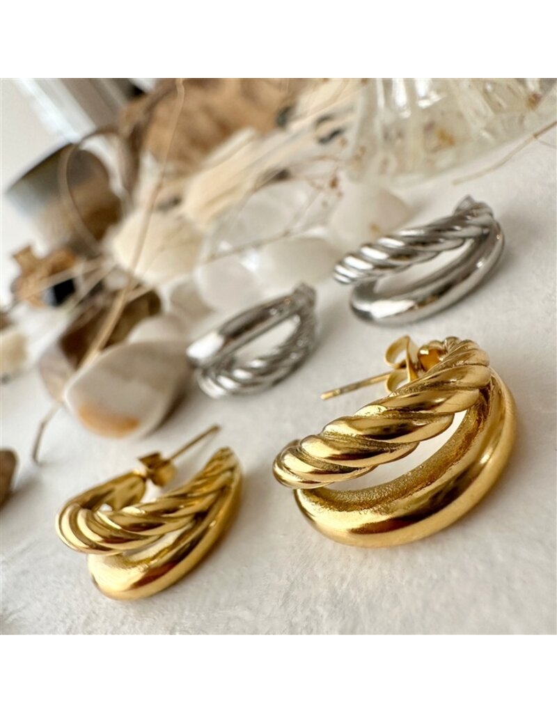PIKA & BEAR MITHRA DOUBLE LAYER HOOP EARRINGS